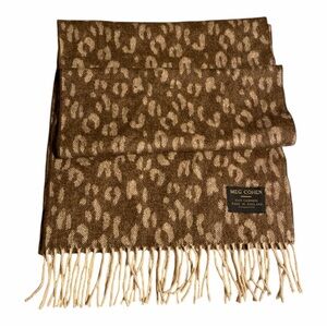 Brown Leopard Print Scarf